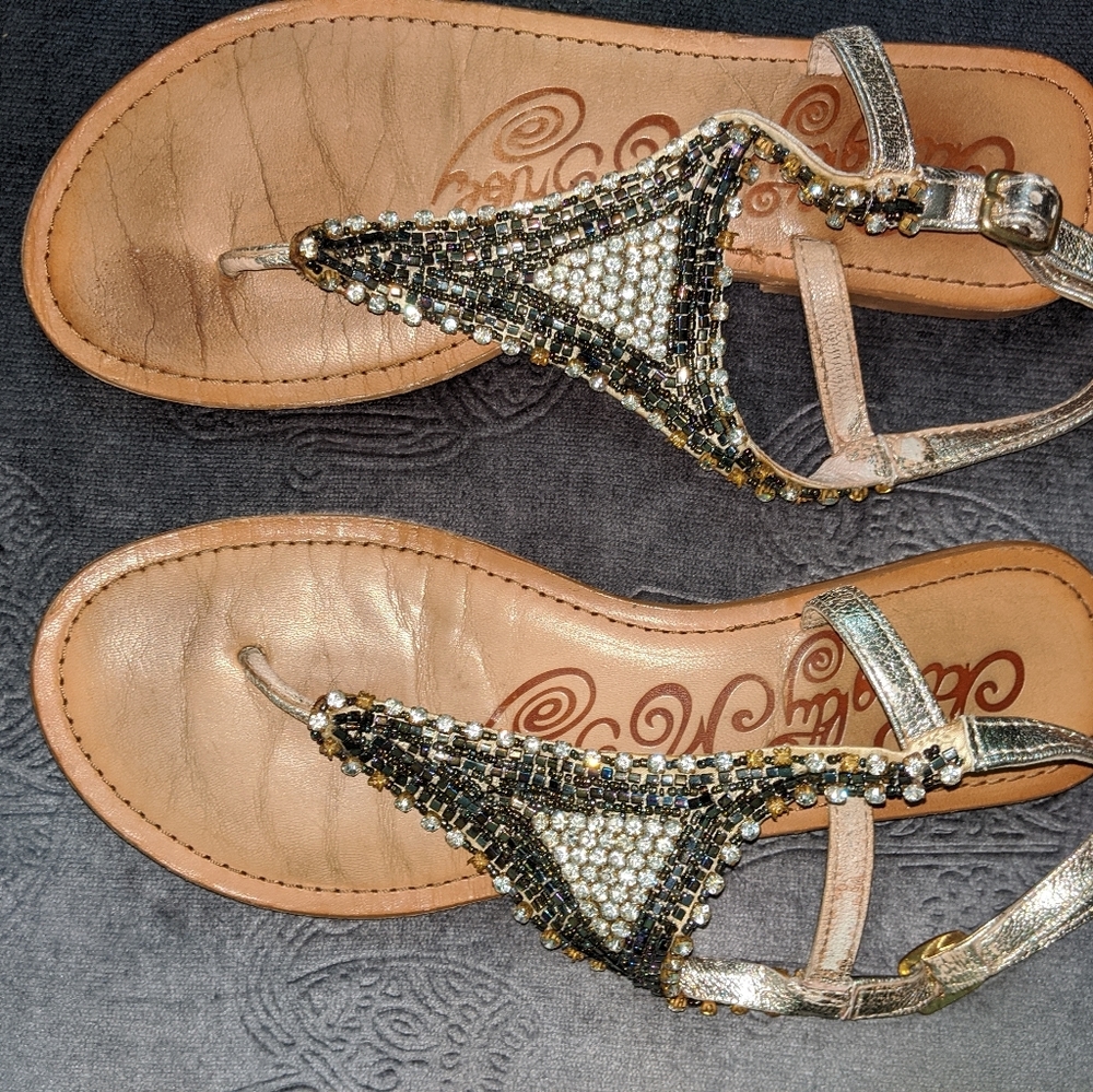 Embellished flat sandals